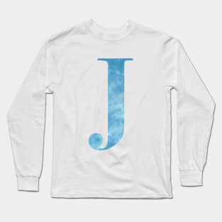 Clouds Blue Sky Initial Letter J Long Sleeve T-Shirt